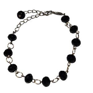 Elegant Black Beaded Chain Bracelet Adjustable Extender Classic Fashion Jewelry